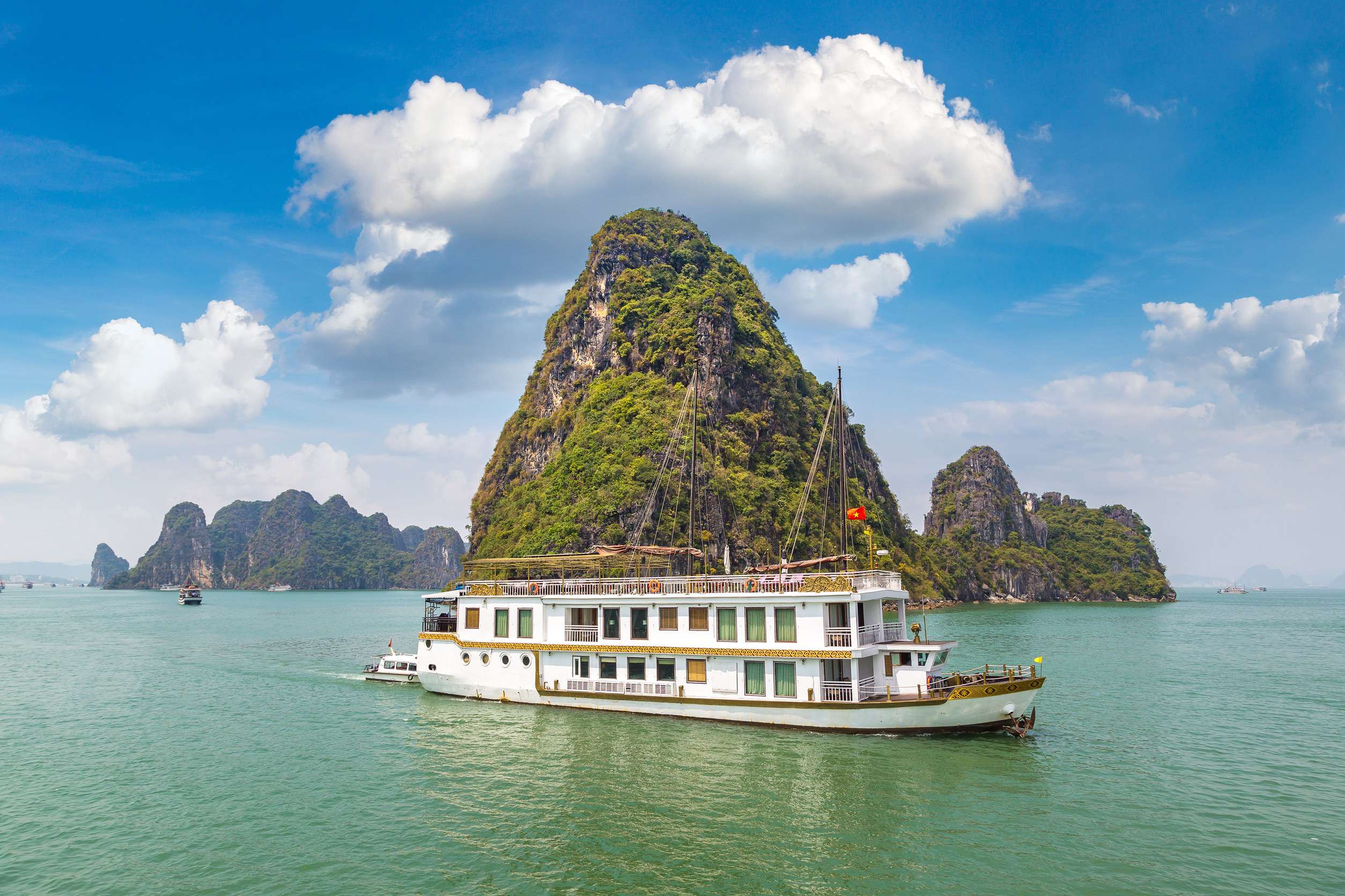 World Natural Heritage Halong Bay Vietnam in a Summer Day